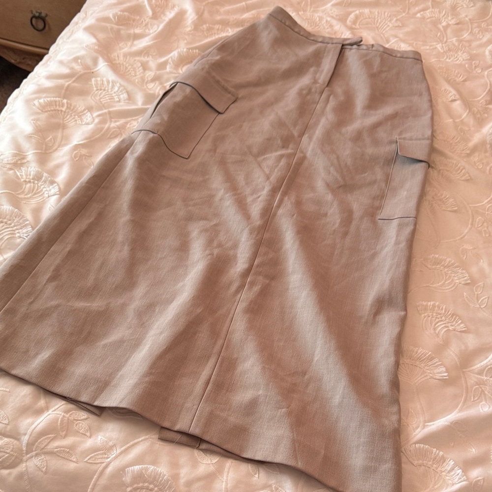Elegant Taupe A-Line Skirt